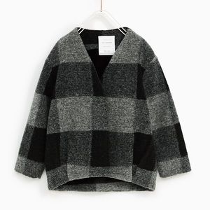 Zara Girls Faux Fur Cocoon Coat